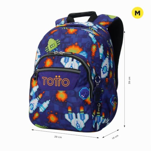 Mochila Escolar TOTTO Gommas de 15L con Compartimento para PC de 14 Pulgadas 3
