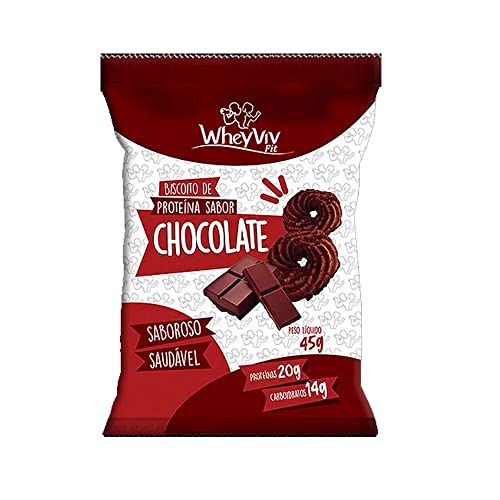 Biscoitos fit sabor Chocolate com Whey protein 45g - WheyViv Fit