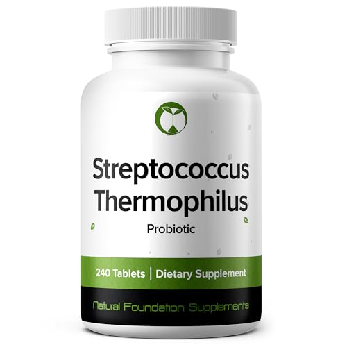 Image of Streptococcus Thermophilus Probiotic 240 Tablets (4 Month Supply) - Researched Strain ST81 - 3 Billion CFU - Digestive Health & Lactose Support - GMP Certified (240, Streptococcus Thermophilus)