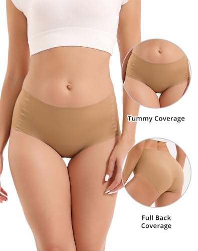 INNERSY Lightweight Period Underwear for Women Silky Seamless High Waisted Panties 3-Pack3