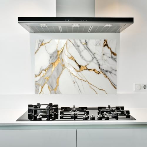 Image of D-fix Marble Peel and Stick Wallpaper for Home Decor, Waterproof Self-Adhesive Wall Stickers for Kitchen, Bathroom, Living Room - Wall Paper (60X200 CM (Golden Line Grey)