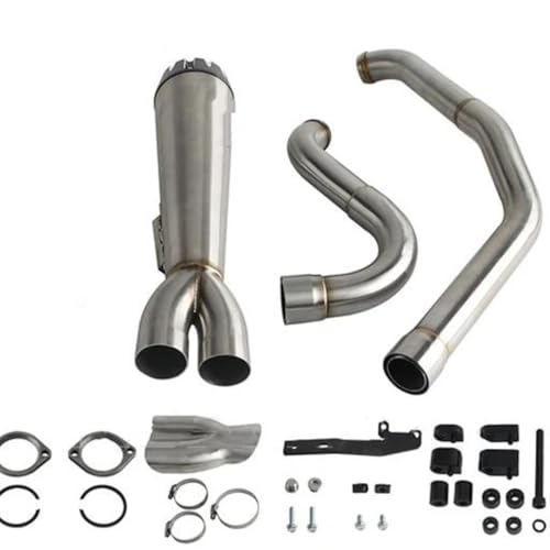 XUXRHMEAN Auspuffanlage Für Harley Touring Street Glide Electra Glide Road King Special FLHRXS 2017–2025 Motorradauspuffrohr Motorrad Mittleres Rohr Auspuff(F)