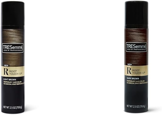 TRESemmé Root Touch-Up Marrón claro y marrón oscuro temporal color de cabello Spray para cubrir raíces, sin amoníaco ni peróxido, 2.5 oz cada uno
