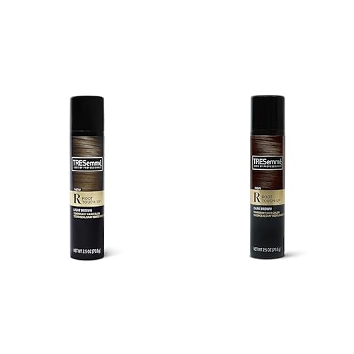 TRESemmé Spray para retoque de raíces, color marrón claro y marrón oscuro, para cubrir las raíces temporales, sin amoníaco ni peróxido, 2.5 onzas