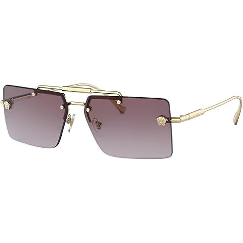 Versace VE 2245 10028H Gold Metal Rectangle Sunglasses Purple Gradient Lens