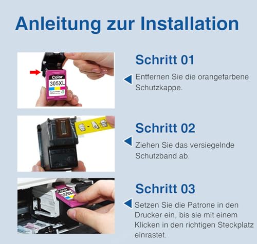 305 XL Patronen Ersatz für HP 305 Druckerpatronen XL Schwarz und farbig für HP DeskJet 2820E 4220E 2700 2720E 4120E 2720 2800E 4100 2710 Envy 6020E 6000 6032E 6420E 6010 6020 6400 6032 (2-Pack)