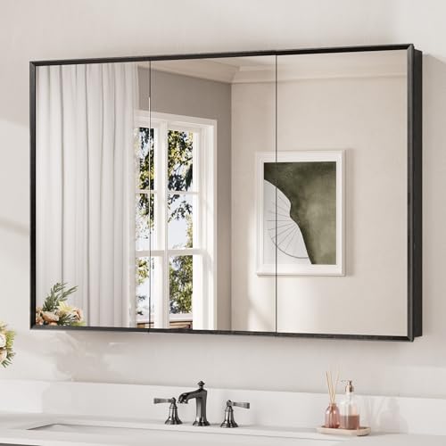 Keonjinn 48x26 Silver Medicine Cabinet