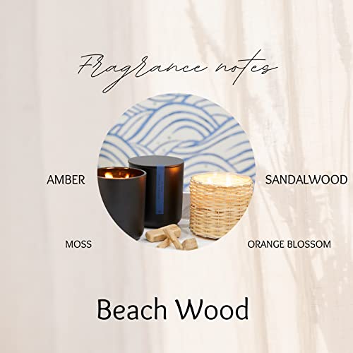 Hillhouse Naturals Bwgl2, 2-Wick Handwoven Candle , Beach Wood, 12 Oz #TOP5