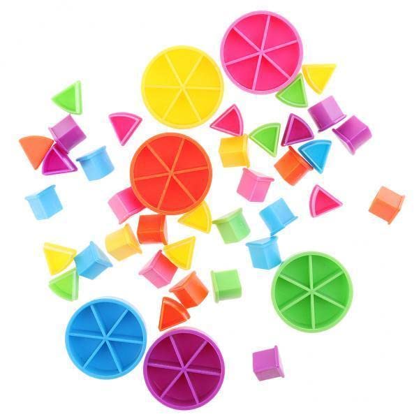 UJEAVETTE Toy 5xPack of 42 Pieces Trivial Pursuit Game Pieces Pie Wedges for Math Fractions Game Pieces, Parts-image-42