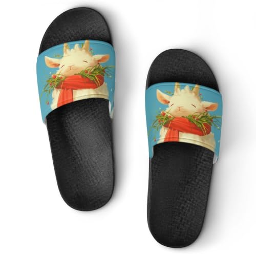 Chaussons de maison mouton blanc sandales confortables pour sortie de douche