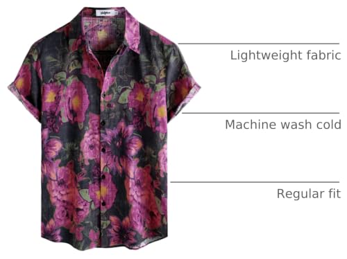 Image of VATPAVE Mens Casual Hawaiian Floral Shirts Short Sleeve Button Down Tropical Shirts Beach Summer Shirts