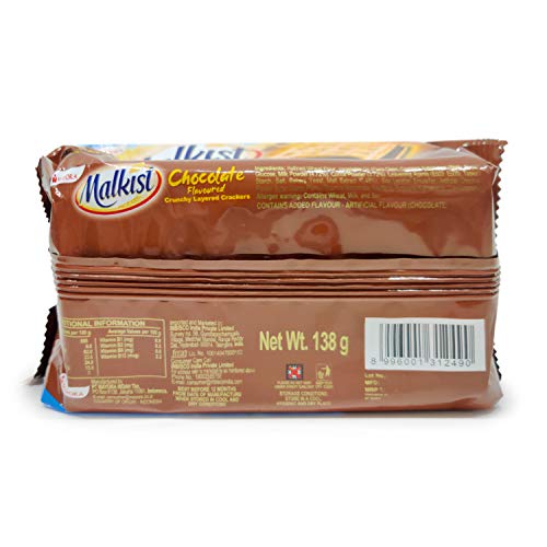 Malkist Crunchy Layer Crackers - Chocolate, 138Gm