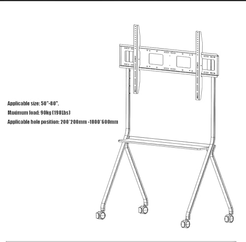 Soporte móvil para TV de piso ajustable para 30-60 pulgadas miniatura 3
