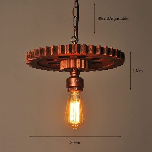 Lustre industriel vintage E27 plafonnier métal rétro loft - 5