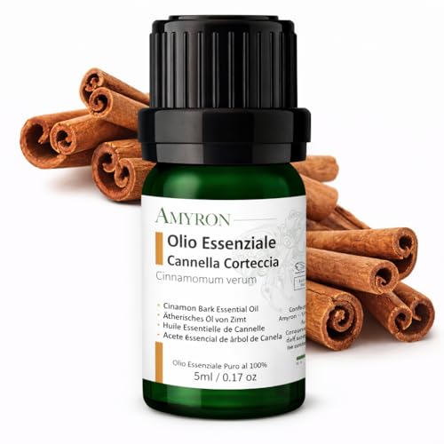 Olio Essenziale Cannella Corteccia 5ml AMYRON Naturale E Puro Al 100% Ideale Per Aromaterapia E Diffusore Oli Essenziali/Massaggi aromatici/Uso Alimentare.