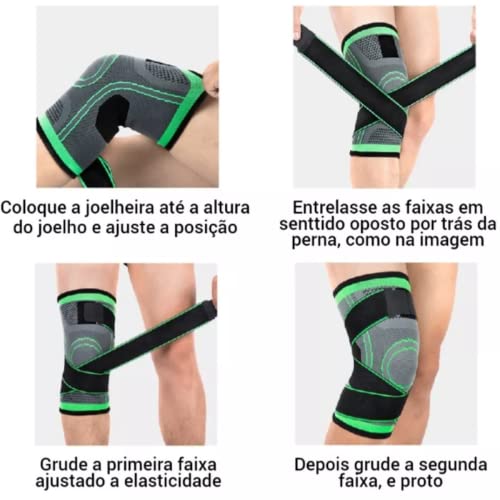 Joelheira Compressão Profissional Ajustável Proteção Para Articulação Dores Ortopédica, Academia Cro