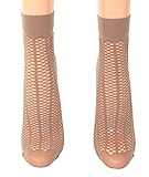 Fibrotex Damen Netzsöckchen 30 DEN, Farben alle:05 cappuccino, Größe:One Size