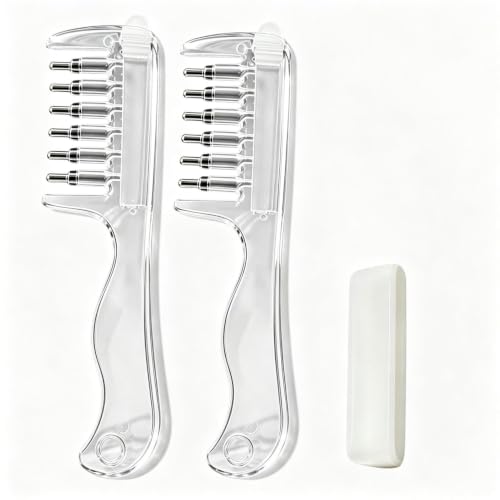 Lot de 2 flacons applicateurs d'huile capillaire avec peigne à rouleau pour