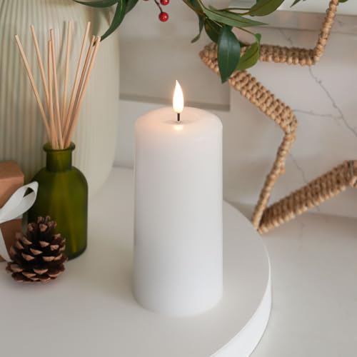 Bougie LED blanche Ember Candles 15cm en cire véritable avec télécommande - 6