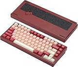 【WOBKEY Rainy75キーボード】雨音のような打鍵音 メカニカルキーボード 3WAY接続 OS互換性 ホットスワップとVIAの対応 カスタマイズ性 ガスケットデザイン アルミニウム素材使用 RGBバックライト (限定色モデル レッド)