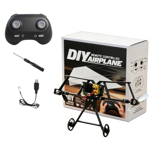 RC Paper Airplane DIY Kit | DIY Electric Remote Control Plane With Gyro Stabilizer & Duals Propellers, Performance Design, Outdoor Adventure Recreation System Easy Handling Support For Boys Girls