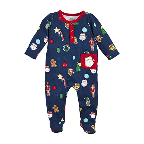 Mud Pie Baby Boy Christmas Ornament Sleeper, Navy, 0-3 Months