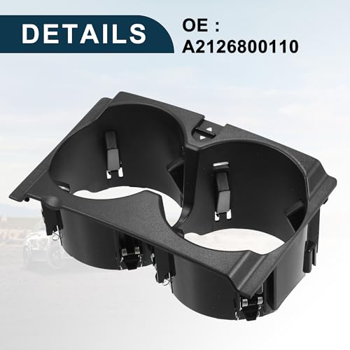 Portavasos para Mercedes-Benz E350 plástico negro miniatura 5
