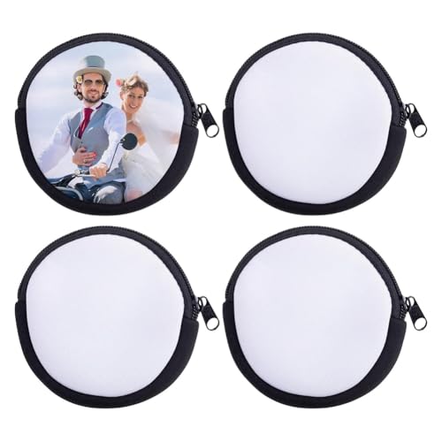 Qusedwey Paquete de 4 Bolsas de Sublimación para Monederos con Cremallera para Manualidades.