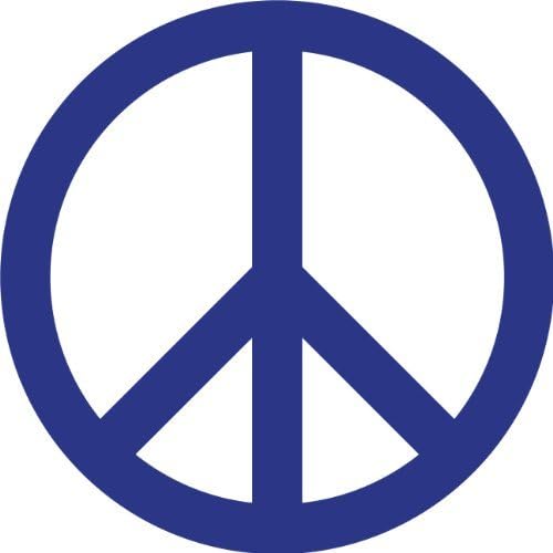 Peace Symbol Wall Sticker Decal - Size: 24 in. (24 W x 24 H) - Color: Purple - Hippie Love Sign Silhouette Decoration
