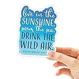 Dimensions: 3" wide x 3.75" high (perfect car decal or large water bottle sticker size) Durable die-cut vinyl decal with a matte UV-resistant coating. Waterproof & weatherproof for years of adventure indoors & outdoors. Tons more nature & quote stick...