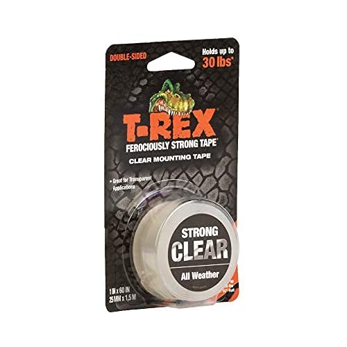 T-Rex Tape Extreme Hold Double Sided Mounting Tape Clear, Holds up to 30lbs, 25mm x 1.5m, Pack of 6, 25mm x 1.5m Clear - Image 3