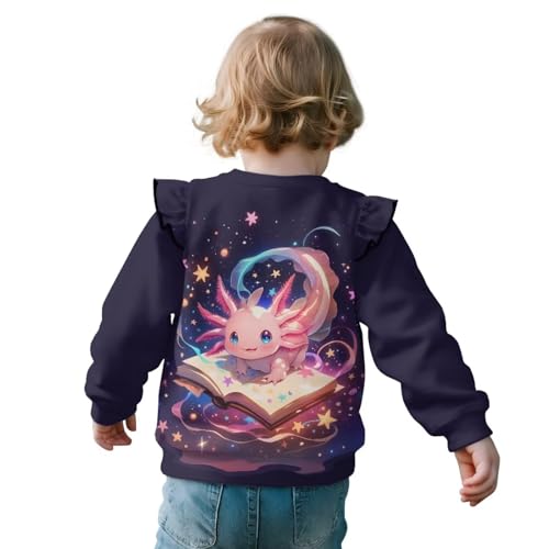 Axolotl Sweatshirt Toddler Clothes Cute Long Sleeve Shirt for Girls Fall Sweatshirts Pullover Tee Tops 1Y-8Y4