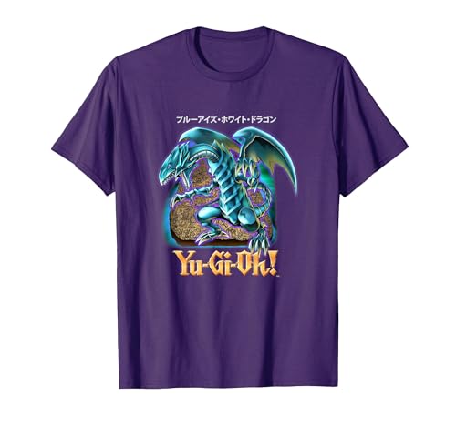 Image of Yu-Gi-Oh! Blue Eyes White Dragon Gaming Graphic PAPL2500 T-Shirt, Men, Purple, X-Large