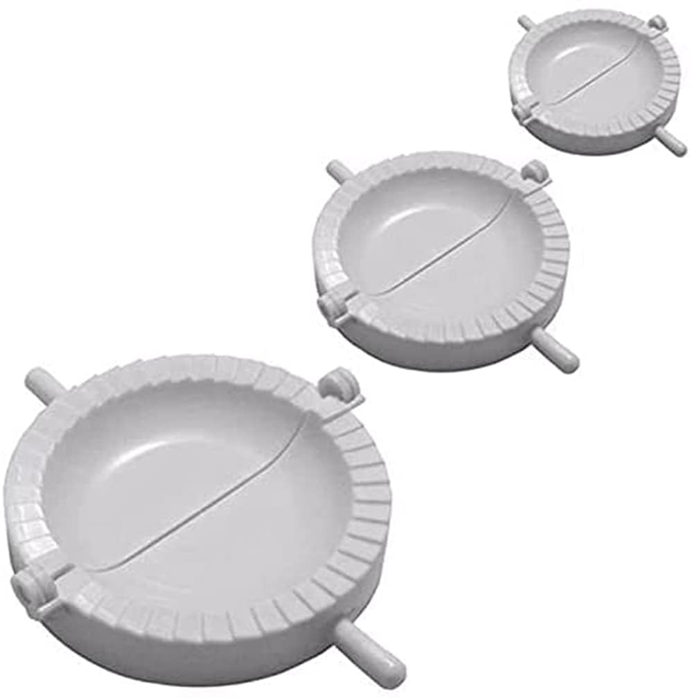 Khazna Manual Dumpling Maker, Chinese Dumplings Dough Pastry Pie Press Mould Maker for Kitchen Cooking DIY Tools (7 CM, 8 CM, 10 CM, Pack of 3)