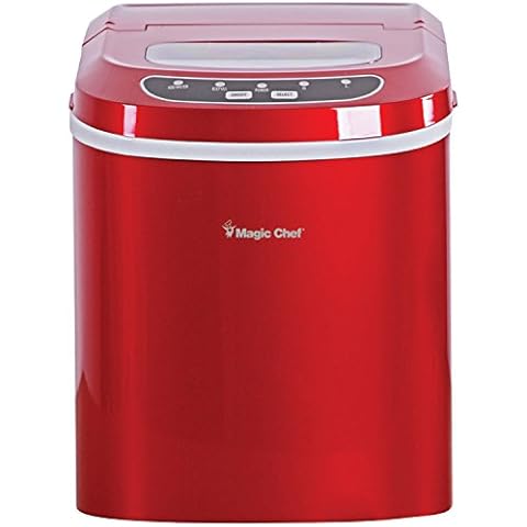 Magic Chef MCIM22R 27Lb-Capacity Ice Maker Red Cover