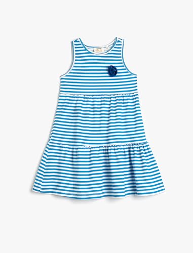 Vestido niñas de algodón sin mangas Koton con cuello redondo