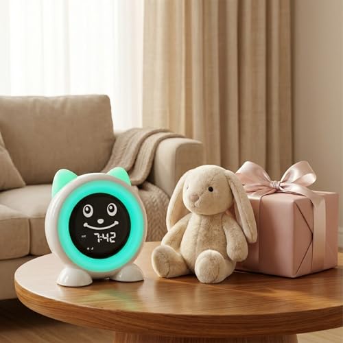 Image of Toddlers Sleep Training Clock, Ok to Wake Clock with Red Green Light