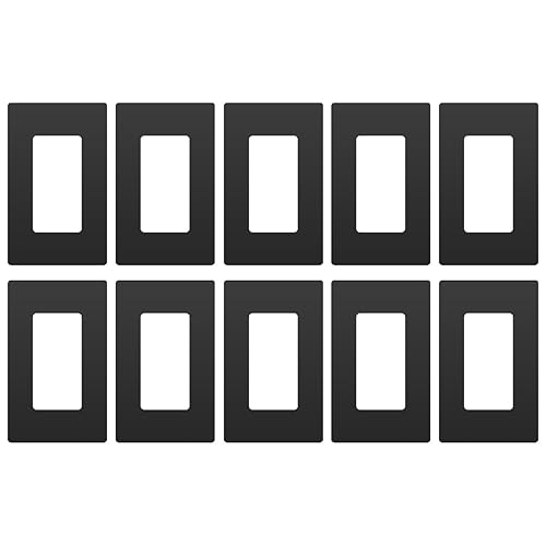 Micmi Placas decorativas de pared de 1 cuadrilla, color negro, tamaño estándar, policarbonato irrompible, cubierta eléctrica de placa de interruptor