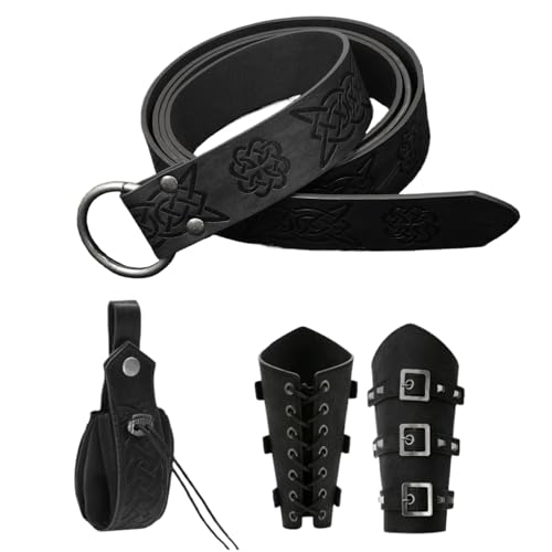 Accesorios de cinturón renacentista, bolsa de cinturón medieval, accesorios de cuero, bolsa de cintura vintage para festivales, cosplay, eventos temáticos, feria renacentista, Black, Refer to