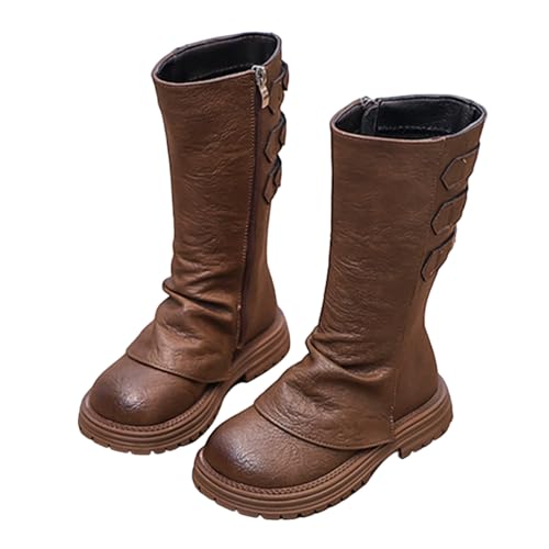Chaussures chaudes d'équitation mi-mollet bottes d'hiver enfant