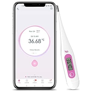 Femometer Digital Basal Body Thermometer Fertility Monitor Record BBT Manually, Draw BBT Chart Pinpoint Ovulation Day…