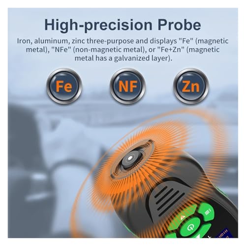 Medidor digital de espesor de pintura TC300 para automóvil, con detección automática F/NF miniatura 4