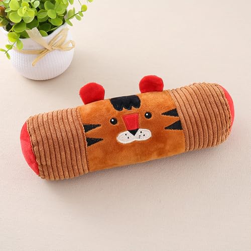 Zunishaone Gefülltes Hundespielzeug, Tigerform, niedliches Tier- Plüschspielzeug, quietschendes Haustierbedarf, Spiel zur Bereicherung von Reisen, Zuhause, Langeweile, Verringerung der Lange-2