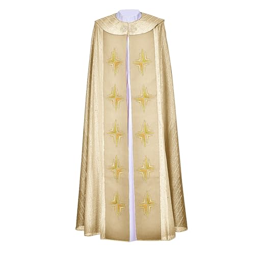 Capa de Halloween con estampado de sacerdote religioso, espectáculo de moda europeo, disfraz de Halloween, disfraz de fiesta