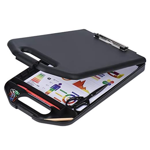 ZCZN Plastic A4 Form Storage Clipboard, Clipboard Case with Handle (with Handle, Set of 1)