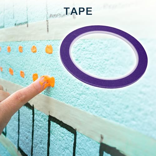 Image of Painters Tape Medium Tack Easy Removal Masking Master Tape Purple 5 Pcs 0.2cm /0.25cm /0.3cm /0.4cm /0.6cm x 25m