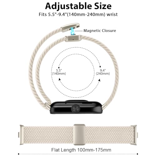Image of Tobfit Stretchy Nylon Braided Band for Redmi Watch 6 /Redmi Watch5 /4 & Xiaomi Smart Band 8 Pro /9 Pro - Breathable, Adjustable Quick-Release Replacement Strap