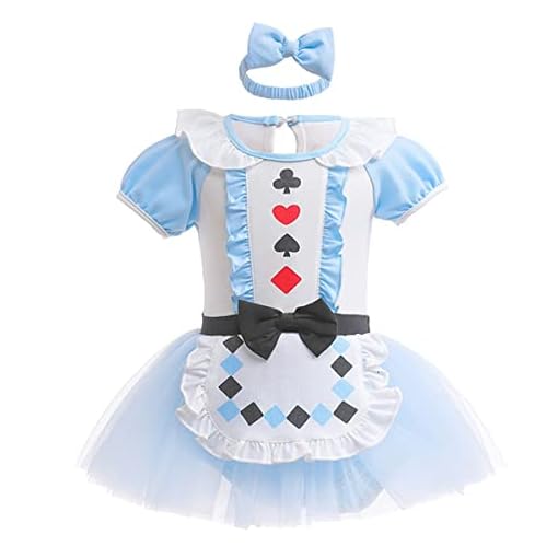 FMYFWY Baby Alice in Wonderland Romper Tutu Dress with Headband