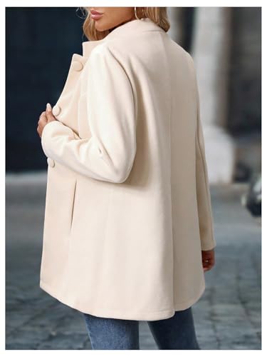 GORGLITTER Women's Button Up Fall Blazers Long Sleeve Mock Neck Dressy Work Office Jackets2