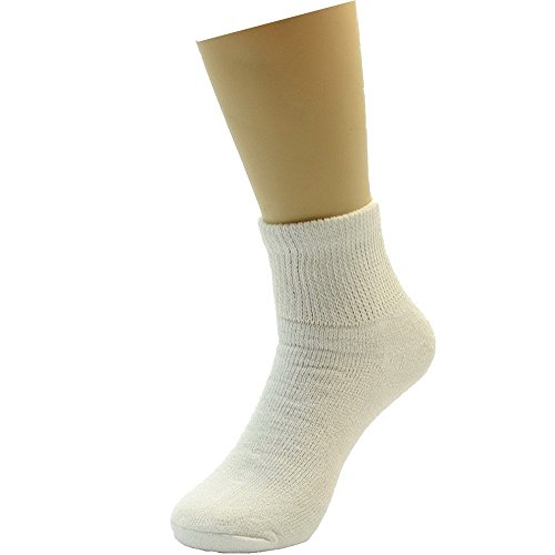 Usbingoshop 12 Pairs Mens Physicians Approved Crew Diabetic Socks Cotton 10-13 (12 Pairs Da-White) #TOP1